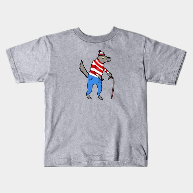 Where's Wolf? Kids T-Shirt by amperage